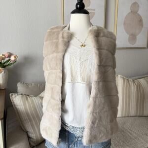 A New Day Cream Faux Fur Vest